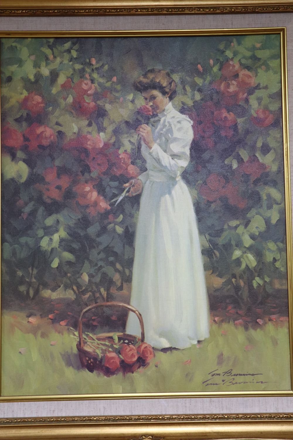 Susan Beaulah, oil on board, Waterside church, signed and dated 93, 60 x 75cm and a colour print by Tom Browning